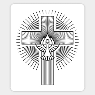 Christian cross and dove - a symbol of the Spirit Magnet